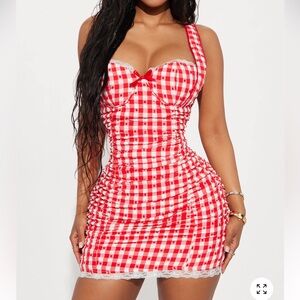 Red Gingham Mini Dress
